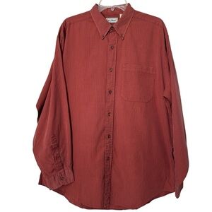 L.L. Bean Red Microcheck Shirt Men’s Large – Made in Hong Kong